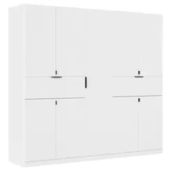 Drehtürenschrank Ticao Weiß B: 226 cm