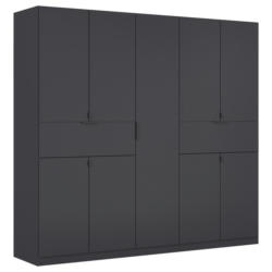 Drehtürenschrank Mit Schubladen 226cm Grau B: