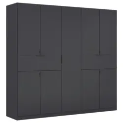 Drehtürenschrank Mit Schubladen 226cm Grau B: