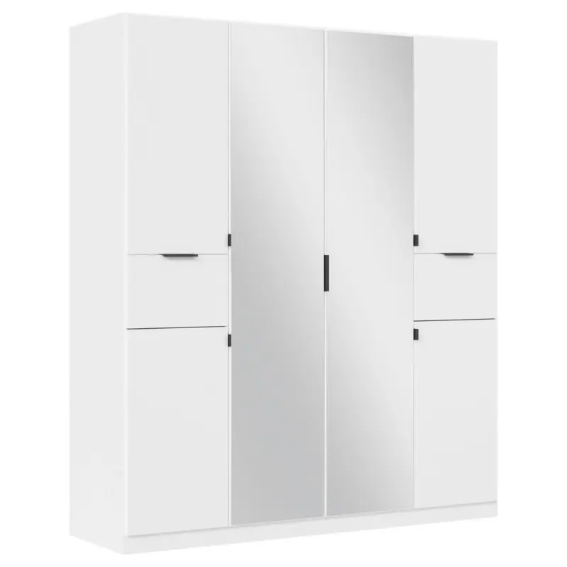 Drehtürenschrank Ticao Weiß B: 181 Cm