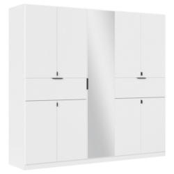 Drehtürenschrank Ticao Weiß B: 226 cm