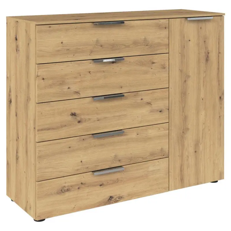 Kommode Flipp Eiche/chromfarben B: 120 Cm