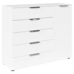 Kommode Flipp Wei&szlig;/chromfarben B: 120 Cm