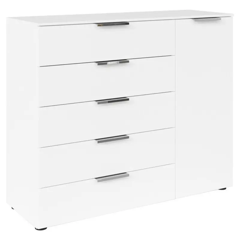Kommode Flipp Wei&szlig;/chromfarben B: 120 Cm