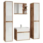 Möbelix Badmöbel-set 4-tlg. Kastanie 120,4 Cm Anthrazit
