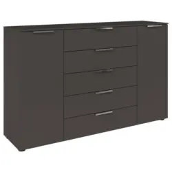 Kommode 160 cm Flipp Graphit/Chromfarben