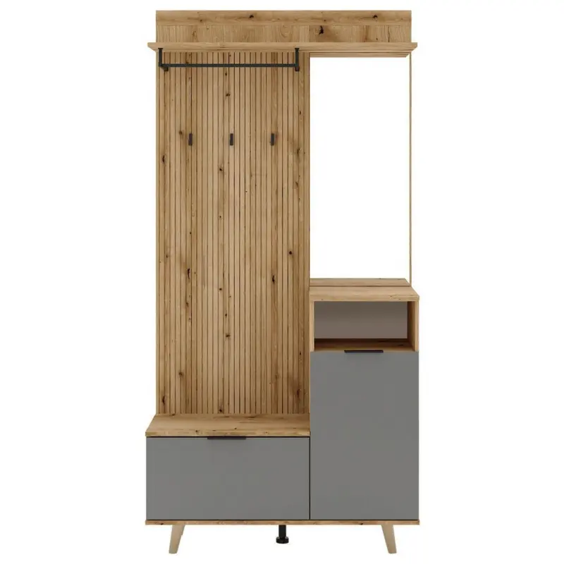 Garderobe Nordic C Graphit/eiche Dekor B: 100 Cm