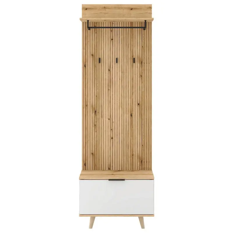 Garderobe Nordic D Weiß/eiche Dekor B: 65 Cm