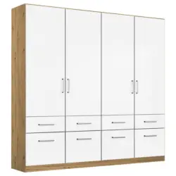 Drehtürenschrank Berlin Weiß/eiche Artisan B: 181 Cm