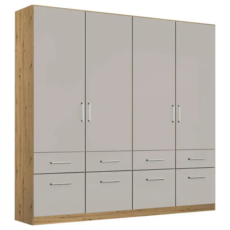 Drehtürenschrank Berlin Eiche Artisan/hellgrau B:181cm