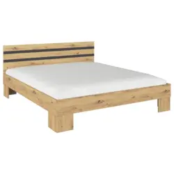 Doppelbett 180x200 cm Foster Grau/Eiche Dekor