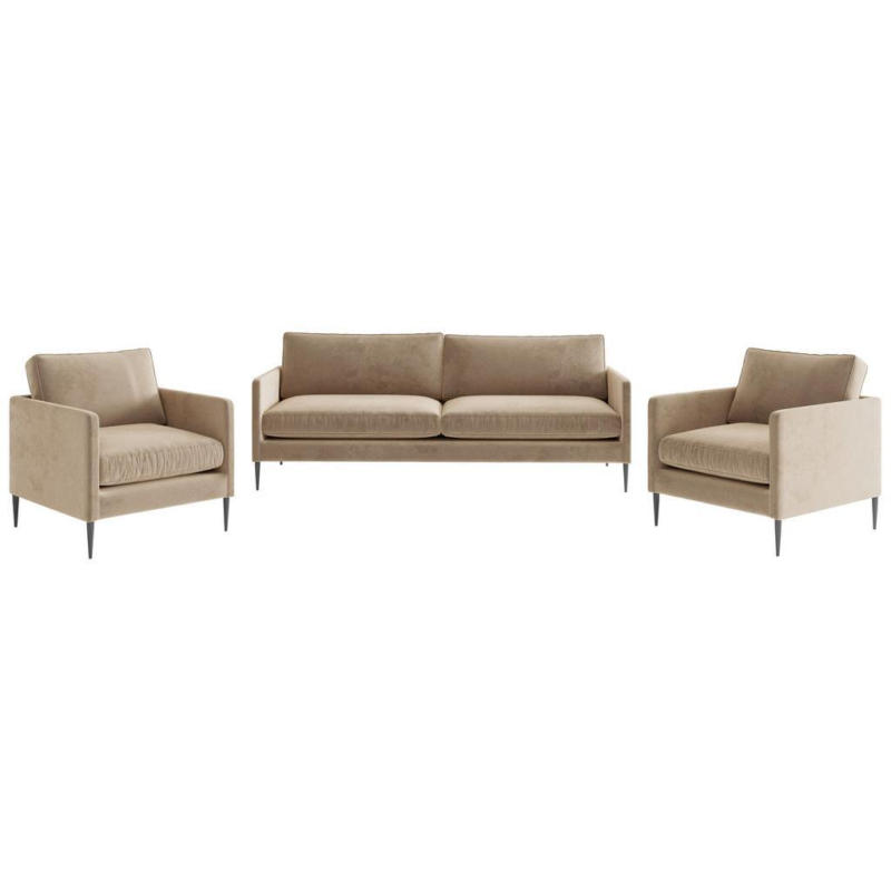 Ecksofa Justin 3-Teilig Hellbraun B: 210 cm