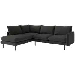 Ecksofa Samos Dunkelgrau S: 204x267 cm