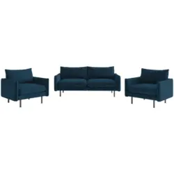 Sitzgarnitur Samos 3-Teilig Blau B: 215 cm