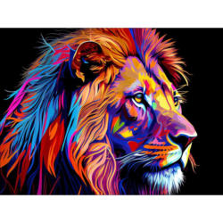 Keilrahmenbild Colorful Lion Head V