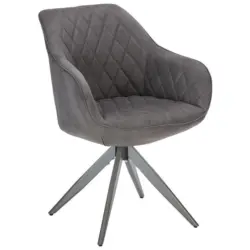 Armlehnstuhl Adriano Dunkelgrau Drehbare Sitzfl&auml;che