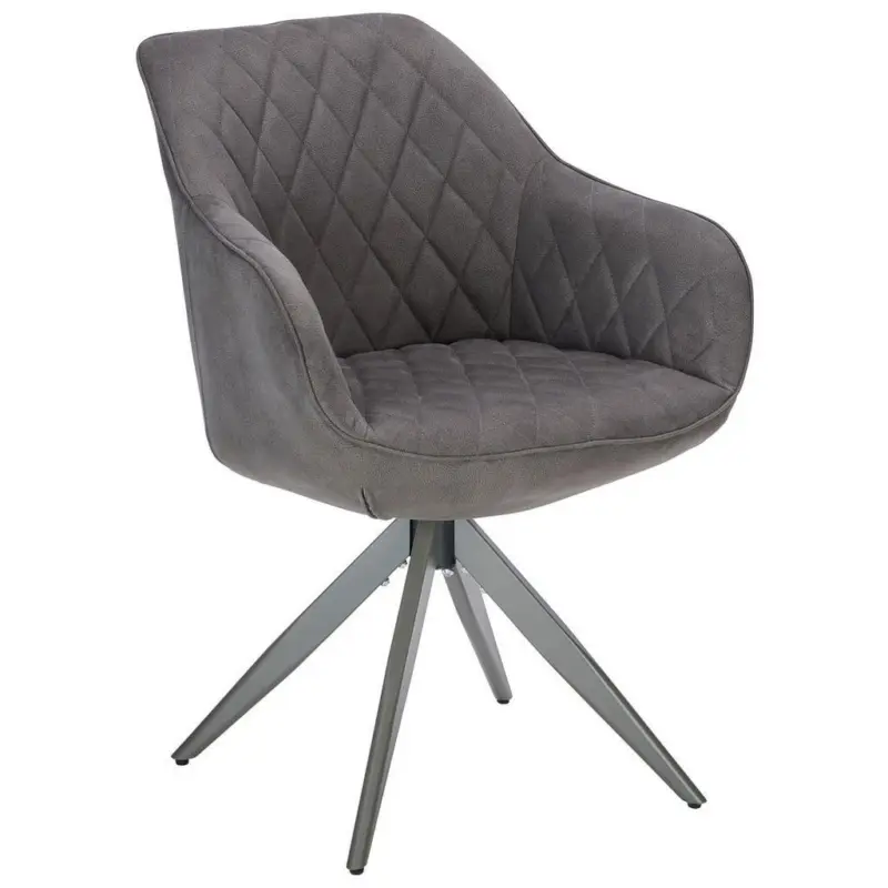 Armlehnstuhl Adriano Dunkelgrau Drehbare Sitzfl&auml;che