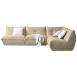 Ecksofa Giselle Creme Lederlook