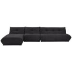 Möbelix Ecksofa Giselle Schwarz S: 185x390 cm