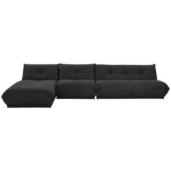 Ecksofa Giselle Schwarz S: 185x390 cm