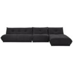 Möbelix Ecksofa Giselle Schwarz S: 390x185 cm