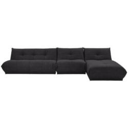 Ecksofa Giselle Schwarz S: 390x185 Cm