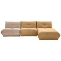 Ecksofa Giselle Hellbraun/Taupe S: 315x185 cm