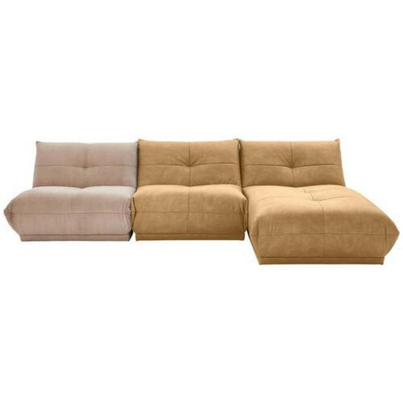 Ecksofa Giselle Hellbraun/Taupe S: 315x185 cm