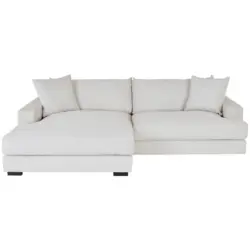 Ecksofa Pelle mit Kissen Beige Nosagunterfederung
