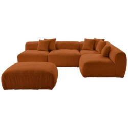 Ecksofa Bloom mit Hocker Rostfarben