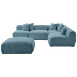 Ecksofa Bloom Blau Teddystoff