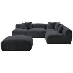 Ecksofa Bloom Dunkelgrau Teddystoff