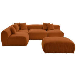 Ecksofa Bloom Rostfarben Teddystoff