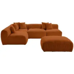 Ecksofa Bloom Rostfarben Teddystoff