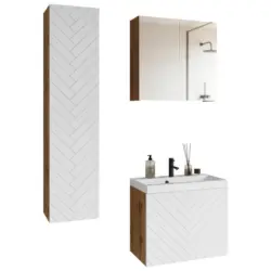 Badezimmer Nicea Fg Weiss/wotan Eiche