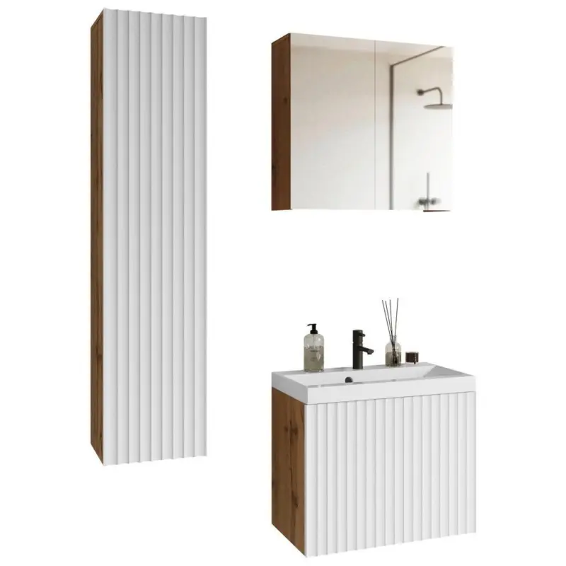 Badm&ouml;bel-set 3-tlg. Wotan 90,5cm Wei&szlig;