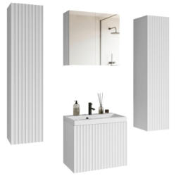 Badezimmer Nicea R XL Weiss 5-teilig