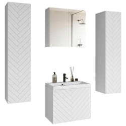 Badezimmer Nicea Fg XL Weiss 5-teilig