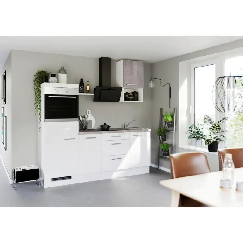 Einbauküche Küchenblock Möbelix Ip405 Weiß B: 215 Cm
