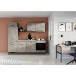 M&ouml;belix Einbauk&uuml;che K&uuml;chenblock M&ouml;belix Ip120 Grau B: 240 Cm