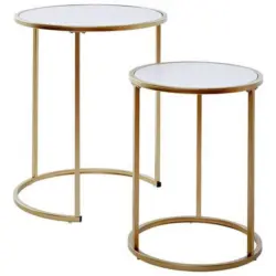 Satztisch Sol By Side 2-teilig Goldfarben/weiß B: 52 Cm