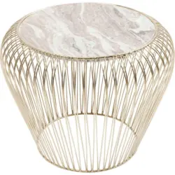 Beistelltisch Beam Grau Marmor Messing