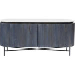 Möbelix Sideboard 160 Cm Mangoholz Anthrazit Marmor/weiß