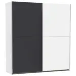 Möbelix Schwebetürenschrank 175cm Mars Alpinweiß/grau