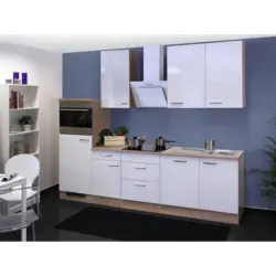 Einbauküche Küchenblock Möbelix Valero Sonoma Eiche/Weiß B: 280 cm