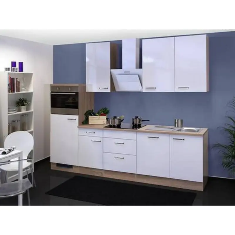 Einbauküche Küchenblock Möbelix Valero Sonoma Eiche/Weiß B: 280 cm