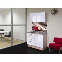 Minik&uuml;che Valero Sonoma Eiche/Wei&szlig; B: 100 cm