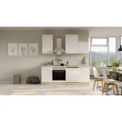 Einbauküche Küchenblock Möbelix Valero Sonoma Eiche/Weiß B: 220 cm