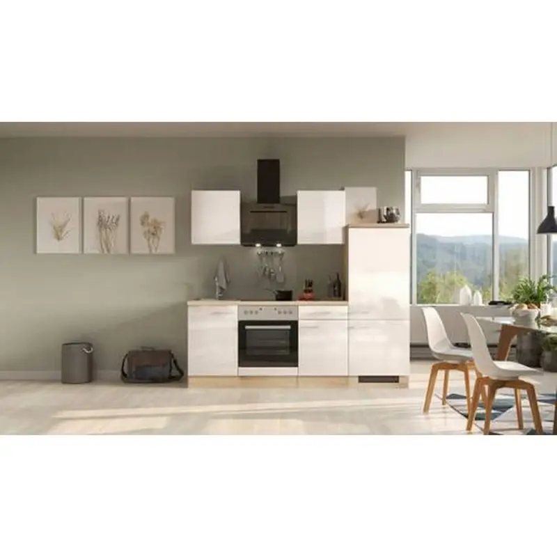 Einbauk&uuml;che K&uuml;chenblock M&ouml;belix Nepal Sonoma Eiche/Kaschmir B: 220cm