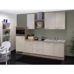 Einbauküche Küchenblock Möbelix Nepal Sonoma Eiche/Kaschmir B: 280cm